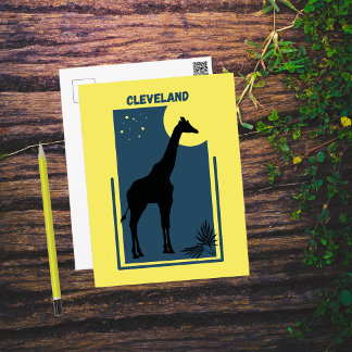 Cleveland Zoo Ohio  Giraffe Briefkaart
