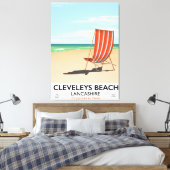 Cleveleys Beach Lancashire poster voor de kust Canvas Afdruk (Insitu (Slaapkamer))