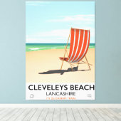 Cleveleys Beach Lancashire poster voor de kust Canvas Afdruk (Insitu (Houten vloer))