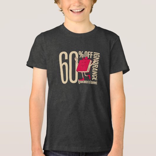 Clever Anti-Ignorance Message Youth Tri-blend  Shirt (Voorkant)