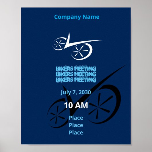 Clever Blue defined Biking Poster (Voorkant)