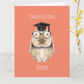 Clever Bunny Personalized Afstuderen Kaart (Gele Bloem)