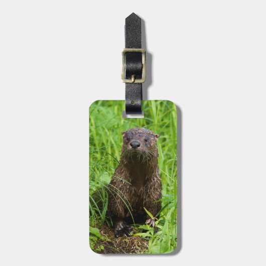 Clever River Otter Bagagelabel (Voorkant verticaal)