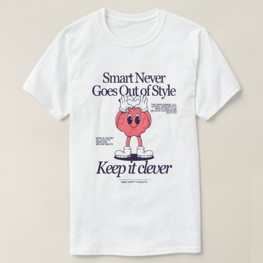 "Clever Vibes Only – Retro Smart Graphic Tee" T-shirt (Design voorkant)