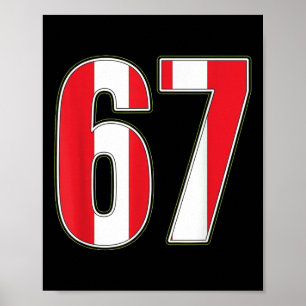 Clic 67 Rood Wit Strepen Design Poster