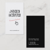 Clic ! Carte de visite de traducteur des textes (Devant / Derrière)