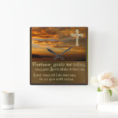 Clic de prière chrétienne horloge murale carré (Maison)