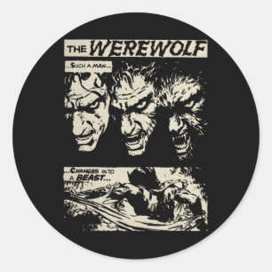 Clic Horror Film Monster Horror Stripverhaal Weerw Ronde Sticker