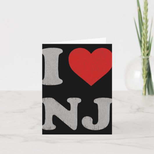 Clic I Love Nj Y2k Souvenir I Heart New Jersey Kaart (Voorkant)