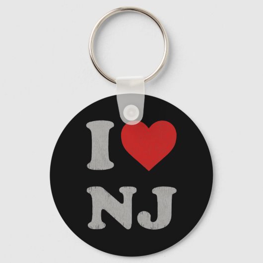 Clic I Love Nj Y2k Souvenir I Heart New Jersey Sleutelhanger (Voorkant)