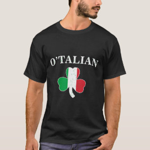 Clic O'talian Shamrock En Italië Vlag Iers St Pat T-shirt