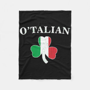 Clic O'talian Shamrock En Italië Vlag Ierse St. Pa Fleece Deken