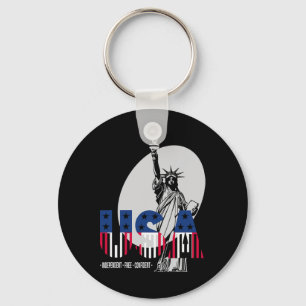 Clic Oude Pick-up Truck Amerikaanse Vlag 4 juli Pa Sleutelhanger
