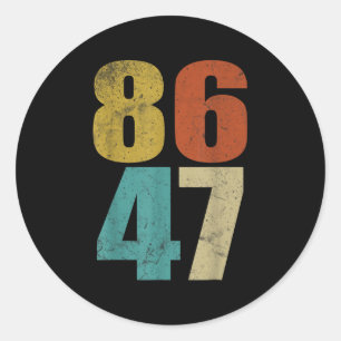 Clic Retro 80s Style 86 47 Anti Trump Ronde Sticker