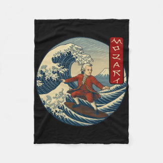 Clical Musician Mozart Ukiyo-e Surfing  Fleece Deken
