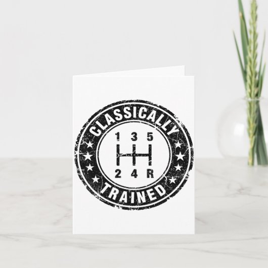 Clically Trained Car Guy Manual Transmission Stick Kaart (Voorkant)