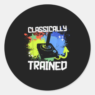 Clically Trained Video Game Retro Gaming Joystick Ronde Sticker