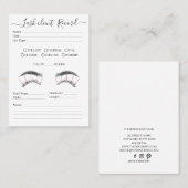 Client d'extension Eyelash Formulaire de Carte de (Devant / Derrière)