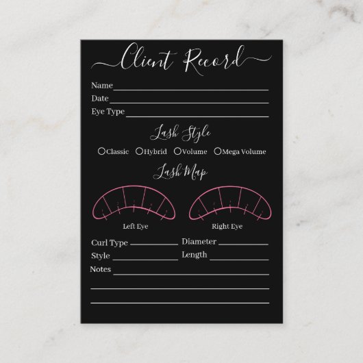 Client d'extension Eyelash Formulaire de Carte de  (Devant)