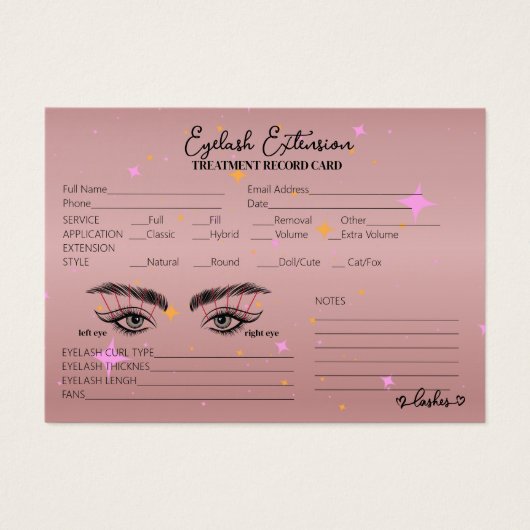 Client Gold Rose Lash Script Calligraphie (Devant)