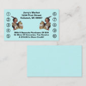 Client heureux d'épicerie de rétros cartes (Devant / Derrière)