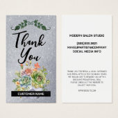 Client Loyal Merci | Fleurs | PARTIES SCINTILLANT (Devant & derrière)