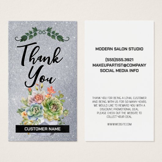 Client Loyal Merci | Fleurs | PARTIES SCINTILLANT (Devant & derrière)