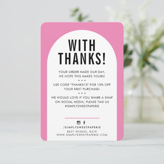 CLIENT MERCI moderne arch candy rose noir (Debout devant)