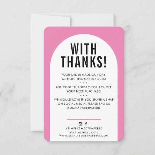 CLIENT MERCI moderne arch candy rose noir (Devant)