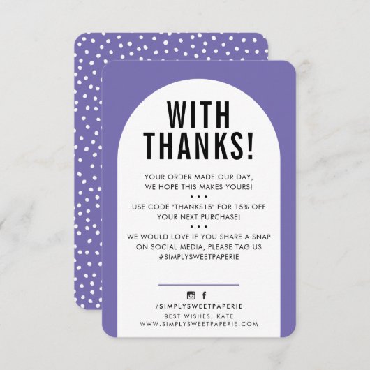 CLIENT MERCI moderne arche violet violet noir (Devant / Derrière)