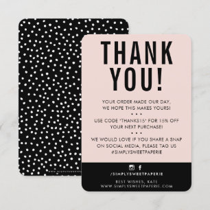 CLIENT MERCI moderne mignon rose rose pâle noir
