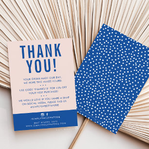 CLIENT MERCI moderne rose pâle bleu royal