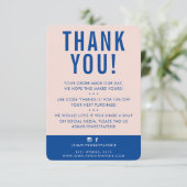 CLIENT MERCI moderne rose pâle bleu royal (Debout devant)