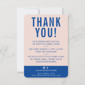 CLIENT MERCI moderne rose pâle bleu royal (Devant)