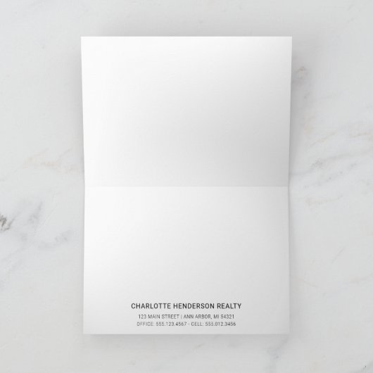 Client New Home Hartelijk dank voor uw creditcard Bedankkaart (Binnen)