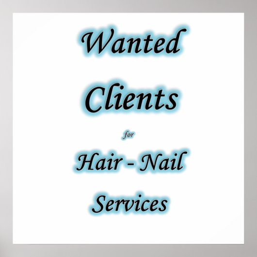 Clients Recherchés Poil et ongle Poster Matte (Devant)