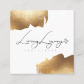 CLIENTTOEGANGSKAART | Minimalistisch goudpenseel Vierkante Visitekaartje (Voorkant)