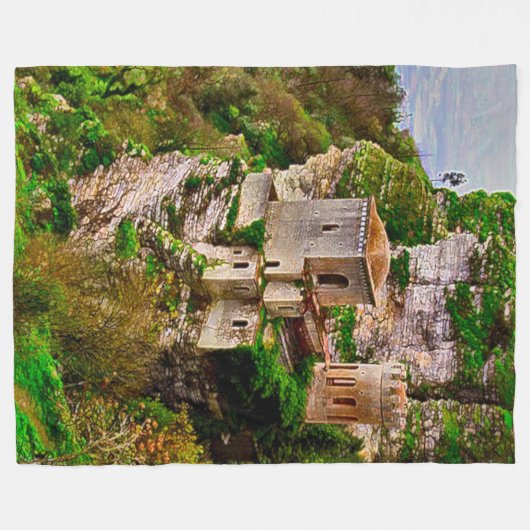 Cliff Castle, Sicilië, Italië Acrylkunst Fleece Deken (Voorkant (Horizontaal))