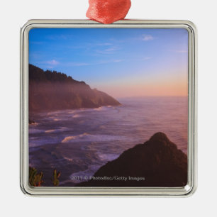 Cliff Coastal Uitzicht in Oregon op Sunset Metalen Ornament
