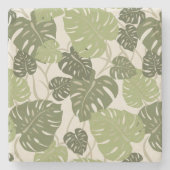 Cliff Hanger Hawaiian Leaf Print Tiki Onderzetters (Voorkant)