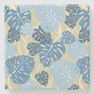 Cliff Hanger Hawaiian Leaf Print Tiki Onderzetters