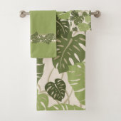 Cliff Hanger Hawaiian Monstera Leaf Coordinates Bad Handdoek (Insitu)