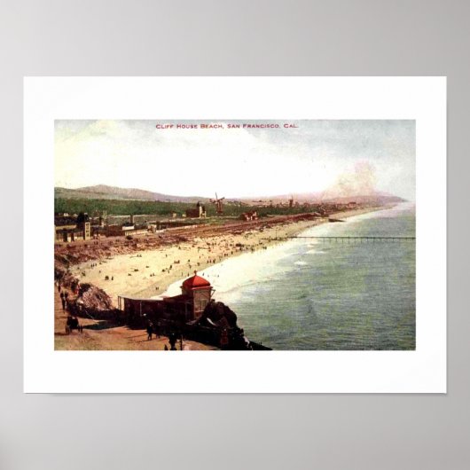 Cliff House Beach San Francisco 1910  stijl Poster (Voorkant)