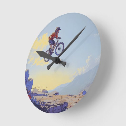 Cliff Jumping BMXer- BMX Rider Design Ronde Klok (Hoek)