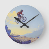 Cliff Jumping BMXer- BMX Rider Design Ronde Klok (Voorkant)