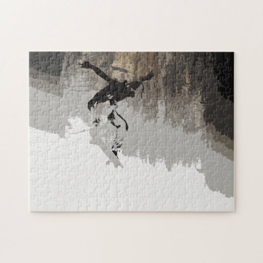 Cliff Jumping - Skateboarder Magnet Legpuzzel (Horizontaal)