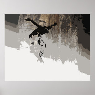 Cliff Jumping - Skateboarder Poster