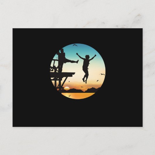 Cliff Jumping Sunset Cliff Jump Cliff Diving Gift Briefkaart (Voorkant)