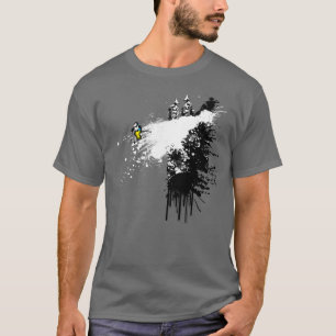 Cliff Skier Design T-shirt
