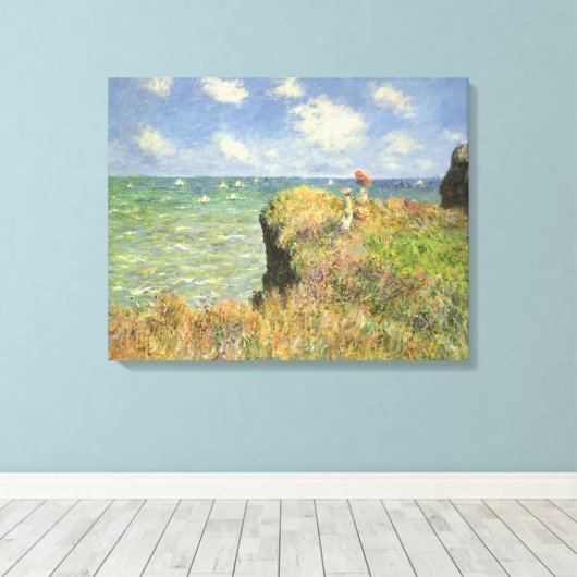 Cliff Walk in Pourville door Claude Monet Canvas Afdruk (Insitu (Houten vloer))